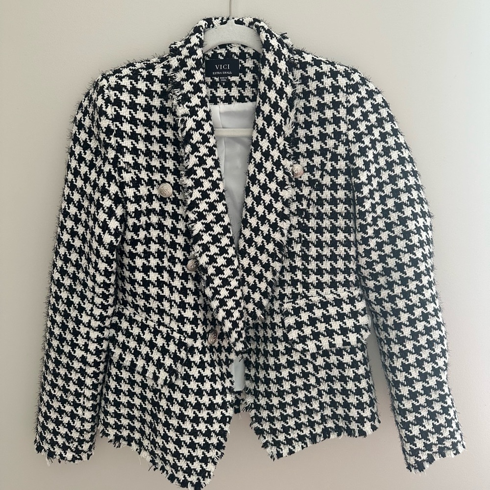 VICI houndstooth blazer XS